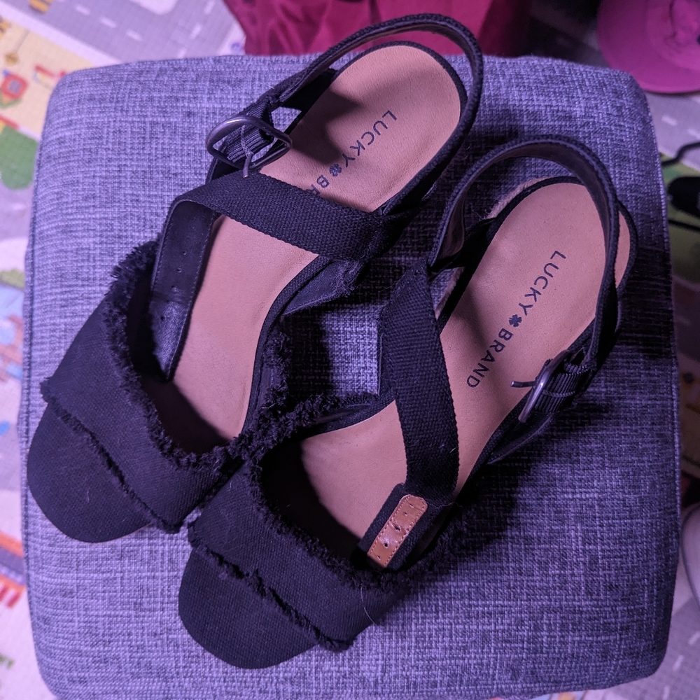 Size 9.5 black wedges
